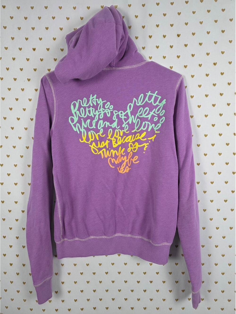 Victorias Secret Pink Vintage Heart Logo Full Zip Y2k Jacket Purple Medium